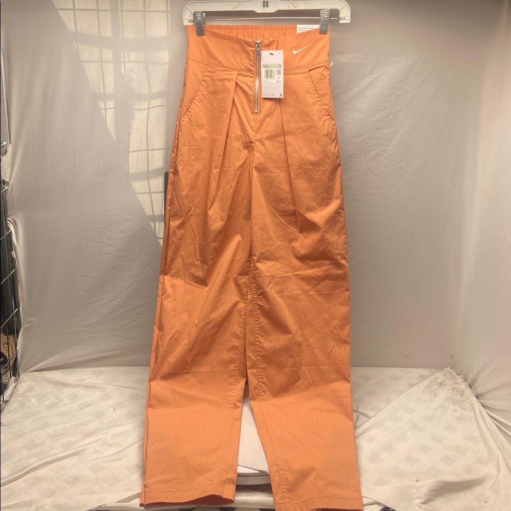 Nike Orange Front-Zip Athletic Pants